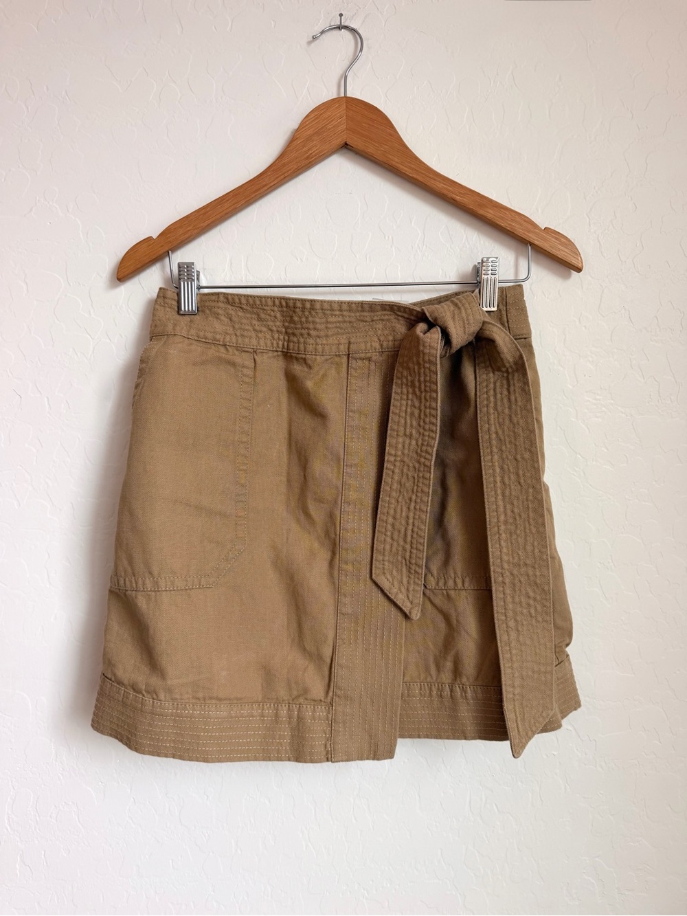 Banana Republic Khaki Utility Wrap Mini Skirt